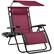 Front. Best Choice Products - Best Choice Products Folding Zero Gravity Recliner Patio Lounge Chair w/ Canopy Shade, Headrest, Tray - Burgundy - Burgundy.