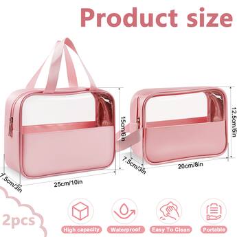 clear travel bag for toiletries TSA Quart-Size Toiletry Water-Resistant & Spill-Proof Travel-Size Container 3-1-1 Liquids Organizer Pouch Pink EzPacking Introducing the Clear Toiletry Bagyour solution to stress BAGSMART Clear Toiletry Bag 2-Pack