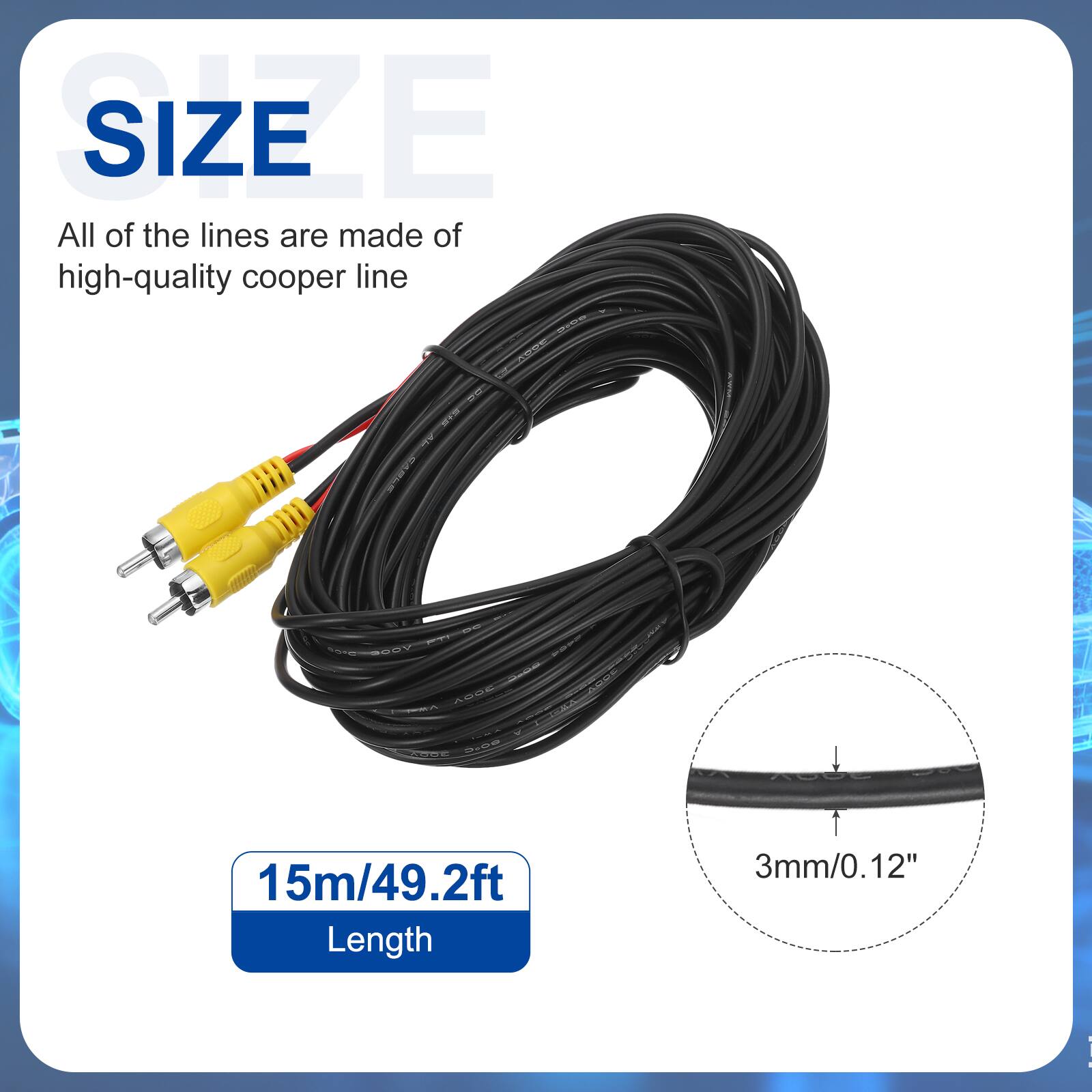 SIZE

All of the lines are made of high-quality cooper line

15m/49.2ft Length

3mm/0.12"