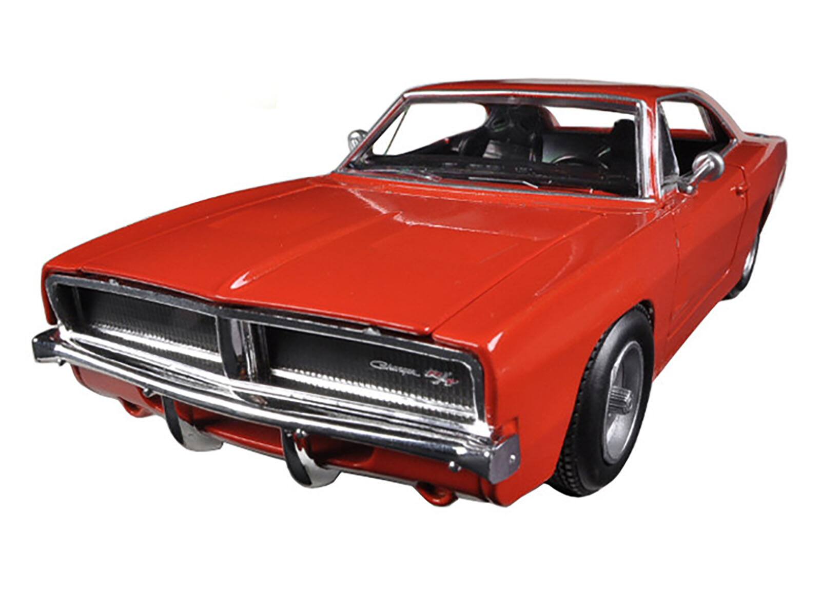 Angle. New Ray - 1969 Dodge Charger R/T Orange "Muscle Car Collection" 1/25 Diecast Model Car by New Ray - Orange.