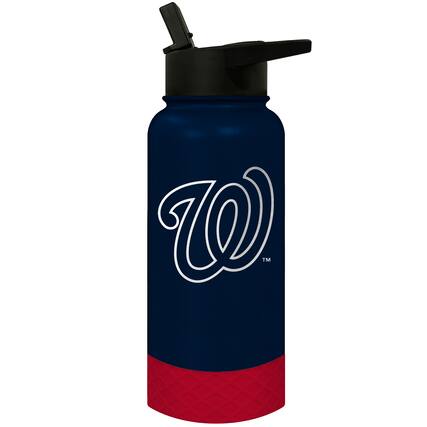 Front. Great American Products - Washington Nationals 32oz. Logo Thirst Hydration Water Bottle - Multicolor.
