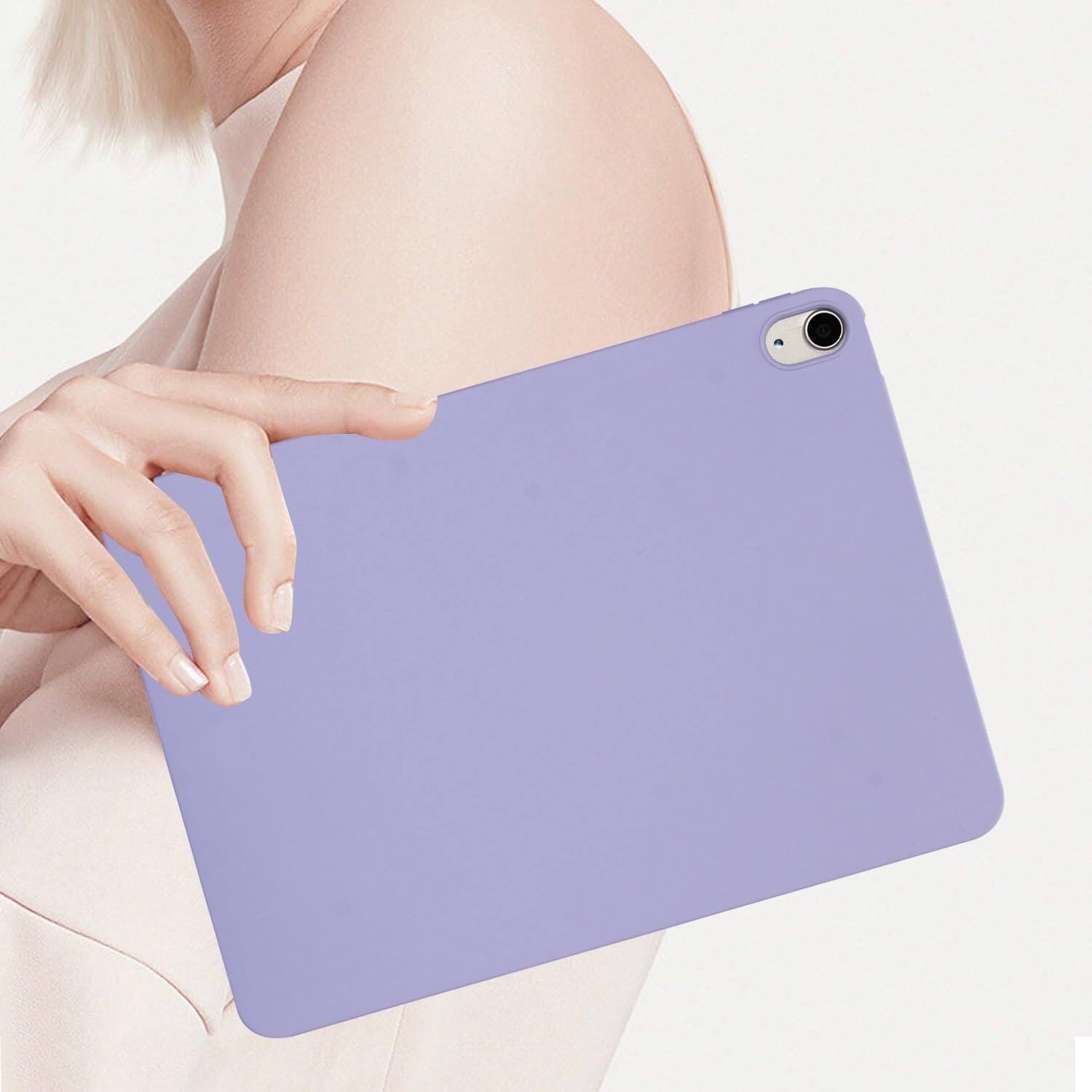 Back. Dteck - Case For iPad Air 13'' (M4)2026/(M3)2025/ (M2)2024 Slim Lightweight Soft TPU Skin-Friendly Anti-Scratch Protective Cover - Purple.