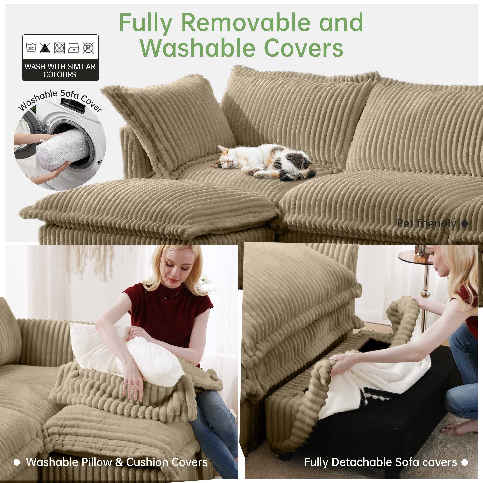 Fully Removable and Washable Covers

- Washable Sofa Cover
- Washable Pillow & Cushion Covers
- Fully Detachable Sofa Covers

WASH WITH SIMILAR COLOURS

Pet friendly