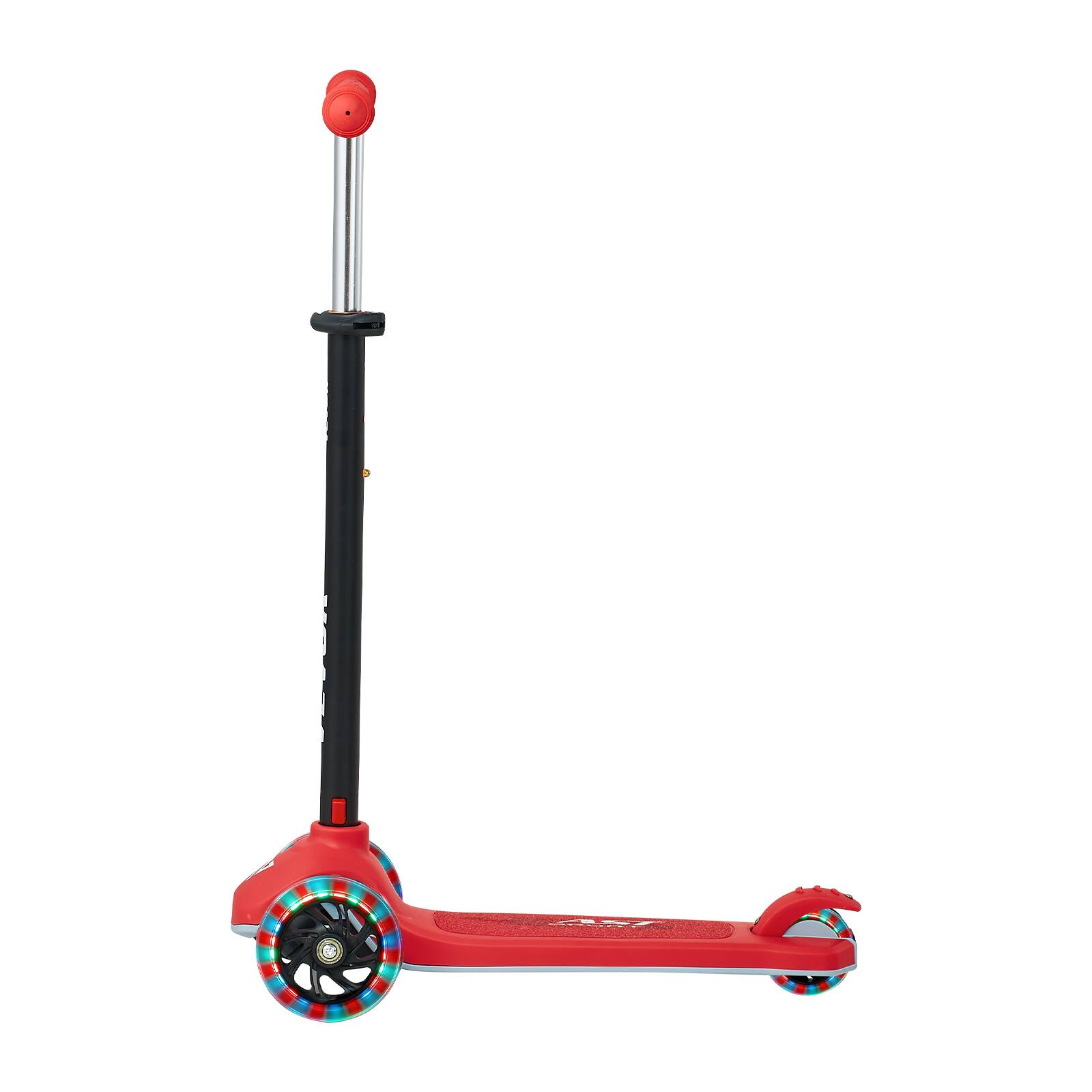 Alt View 5. VEVOR - Kick Scooter for Kids Ages 3+, 3-Wheel Toddler Scooter with Light-Up Wheels, Adjustable Height Handlebar - Red.