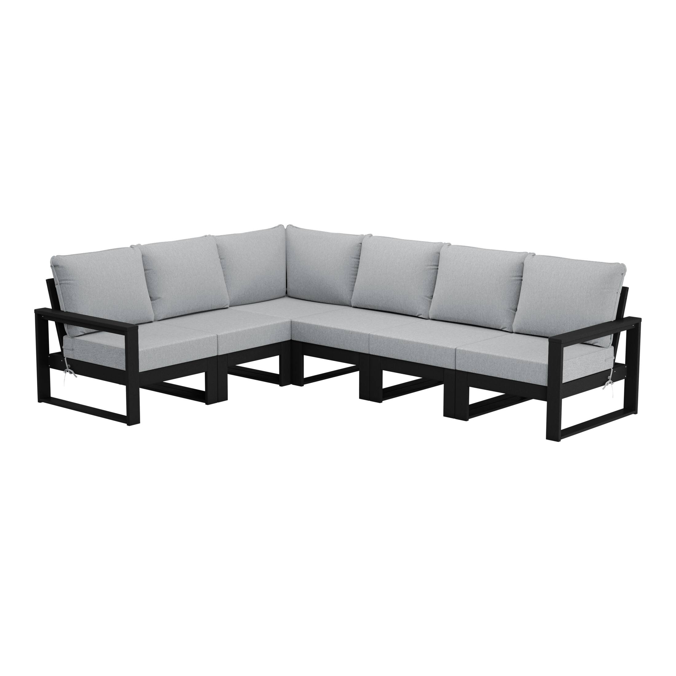 WestinTrends - Montara 6-Piece Outdoor L-Shaped Patio Corner Sectional Sofa Conversation Set - Light Gray