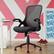 Angle. Click365 - Flip Mid-Back Mesh Office Chair - Black.