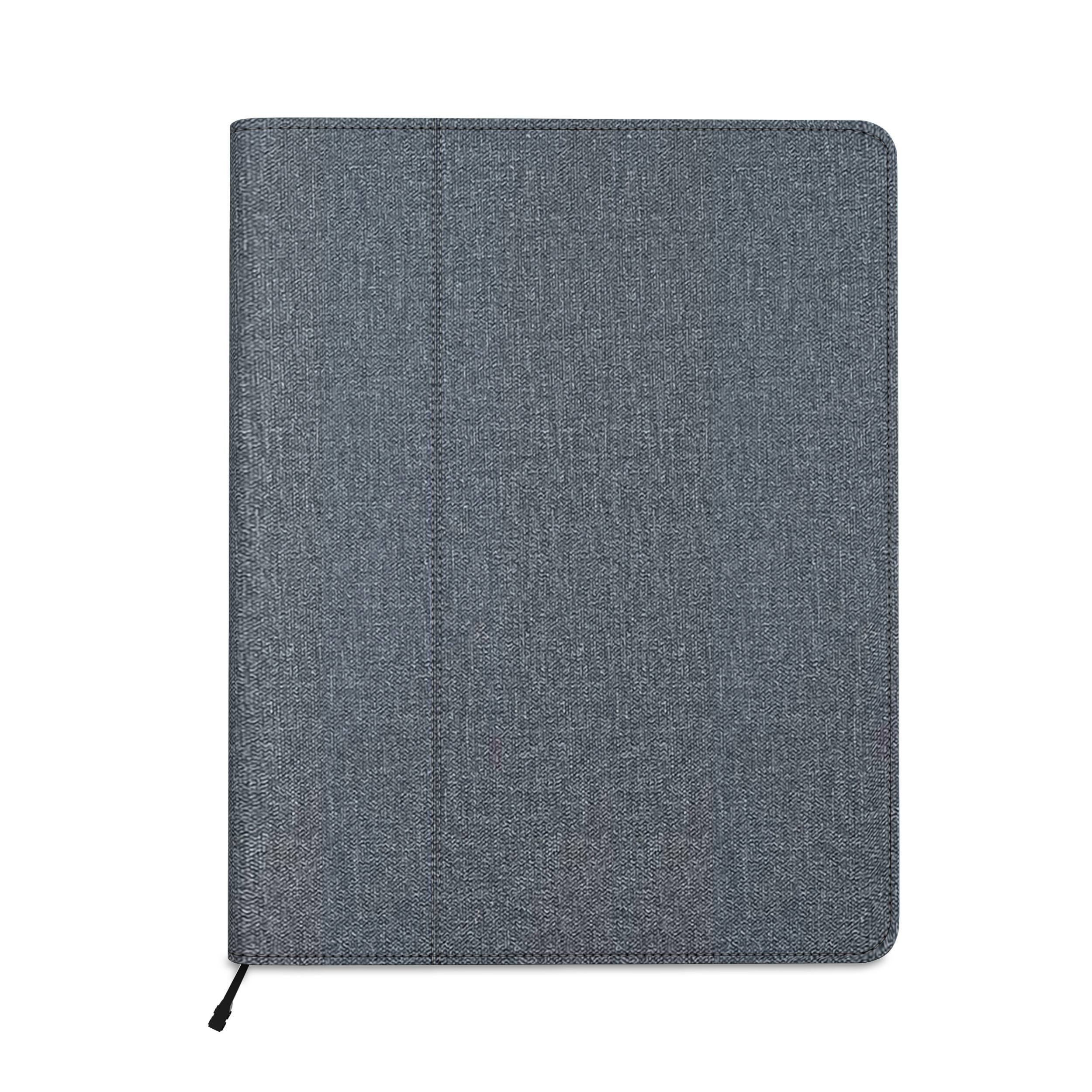 Angle. KHOMO ACCESSORIES - Universal Padfolio Case – Tablet Organizer with Notepad Holder for iPad 10th/11th Gen, iPad Pro 11, iPad 7-10.9" - Gray.