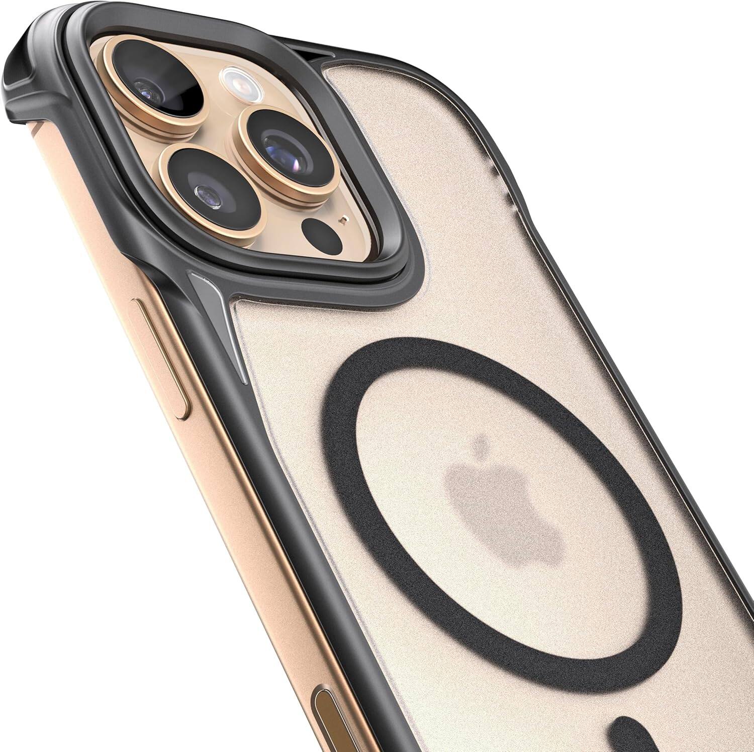 Alt View 1. Rebel - Rebel - Frosted FLEX Series Case For Apple iPhone 16 Pro Max - Black/Matte Clear - Black.