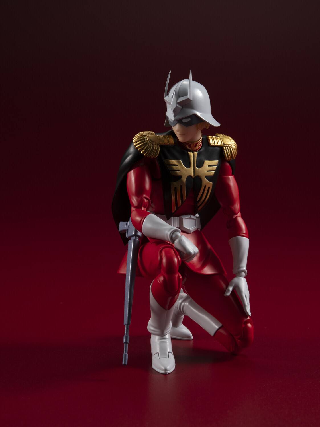 Alt View 3. Bandai - Tamashii Nations - Mobile Suit Gundam - S.H.Figuarts - Char Aznable Action Figure   - COLLECTIBLES - Multicolor.