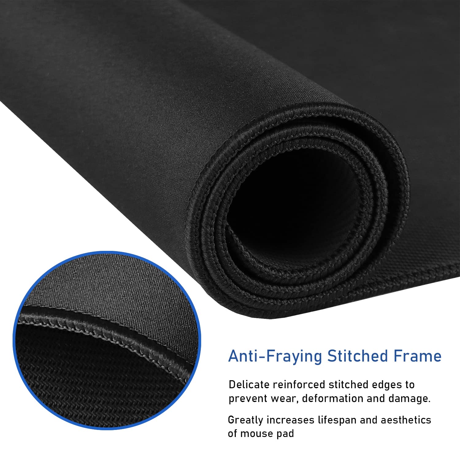 Anti-Fraying Stitched Frame

Delicate reinforced stitched edges to prevent wear, deformation, and damage. Greatly increases lifespan and aesthetics of mouse pad.