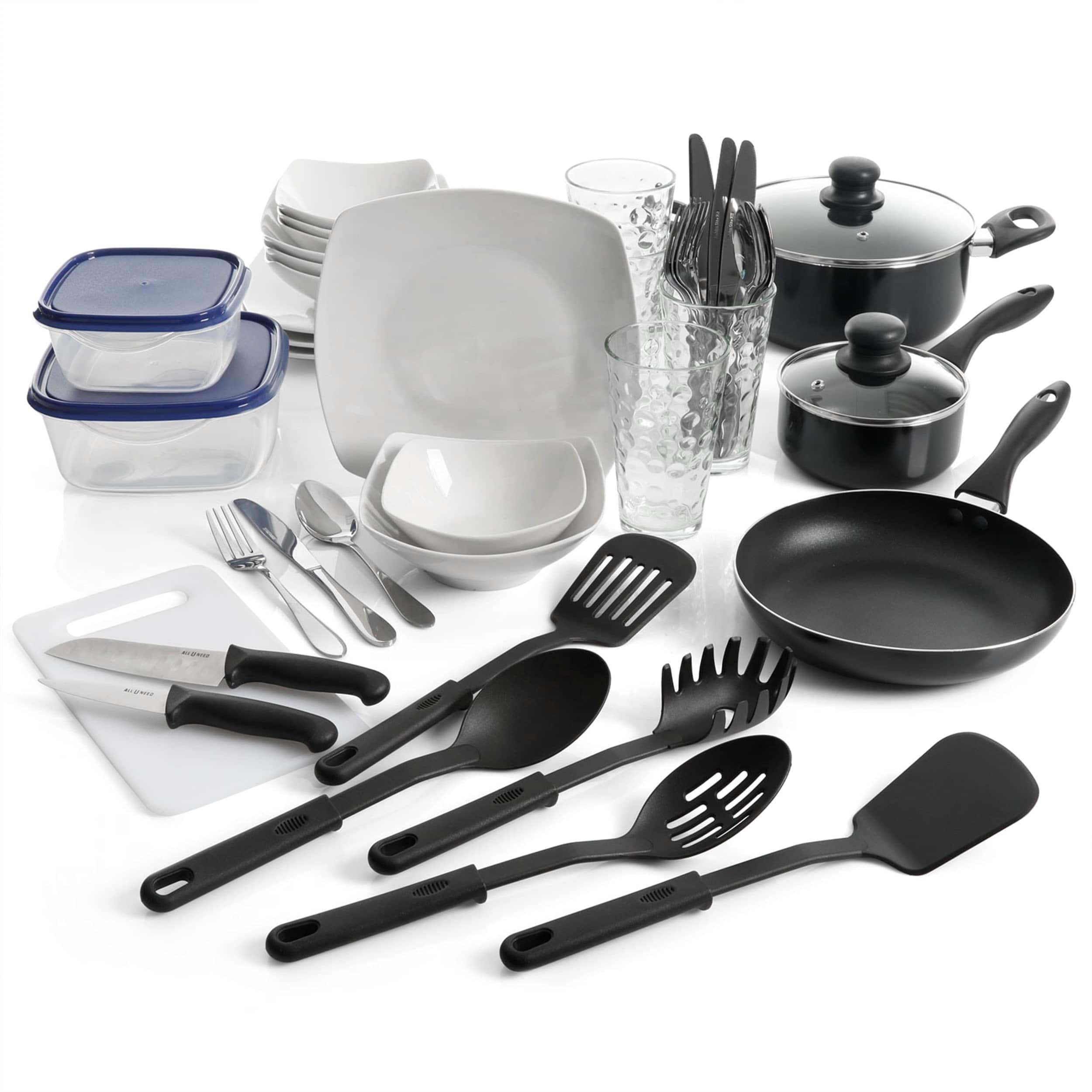 Gibson - All U Need 45 Piece Dinnerware Cookware Combo Set - White