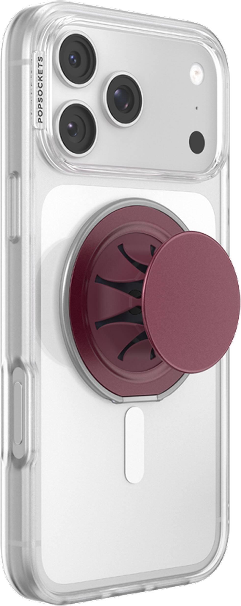 Alt View 8. PopSockets - PopSockets Low-Pro Grip for MagSafe, Ultra-Thin Magnetic Phone Grip with Kick-Out Stand - Burgundy.