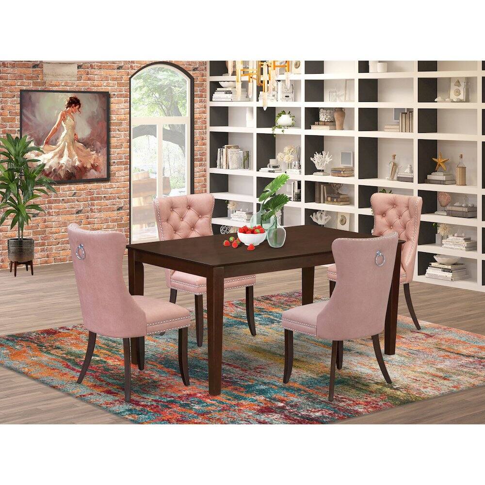 Alt View 8. East West Furniture - 5 Piece Dining Room Furniture Set Consists of a Rectangle Kitchen Table - Red.