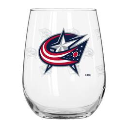Logo Brands - Columbus Blue Jackets 16oz. Satin-Etched Logo Curved Beverage Glass - Multicolor
