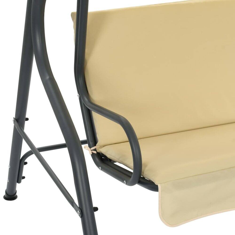Alt View 1. vidaXL - vidaXL Garden Swing Seat Cream White Powder-coated steel, Polyester Large - Cream.
