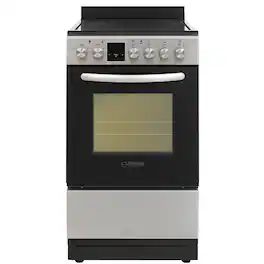 Equator - 20 inch Electric Convection Range 4 Ceramic Burner 1.9 cf Oven, Air Fryer, Bake, Grill, Broil -Drawer 220V - Stainless Steel