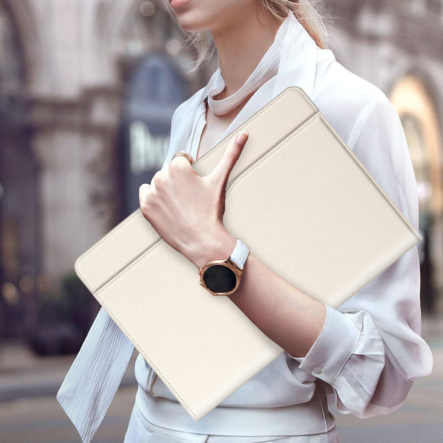 Alt View 3. Fintie - Sleeve Case for MacBook Air 13.6"/ Air 13.3", MacBook Pro 13" A3449 A3240 A3113 A2681 A2337 A2179 A1932 Folio Book Cover - Starlight.