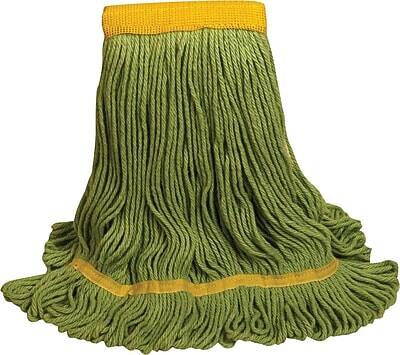 Front. O'Dell - O'Dell 1400 Series Medium Recycled PET Mop Head, 5" Headband, Green (1400M/GR) - Green.