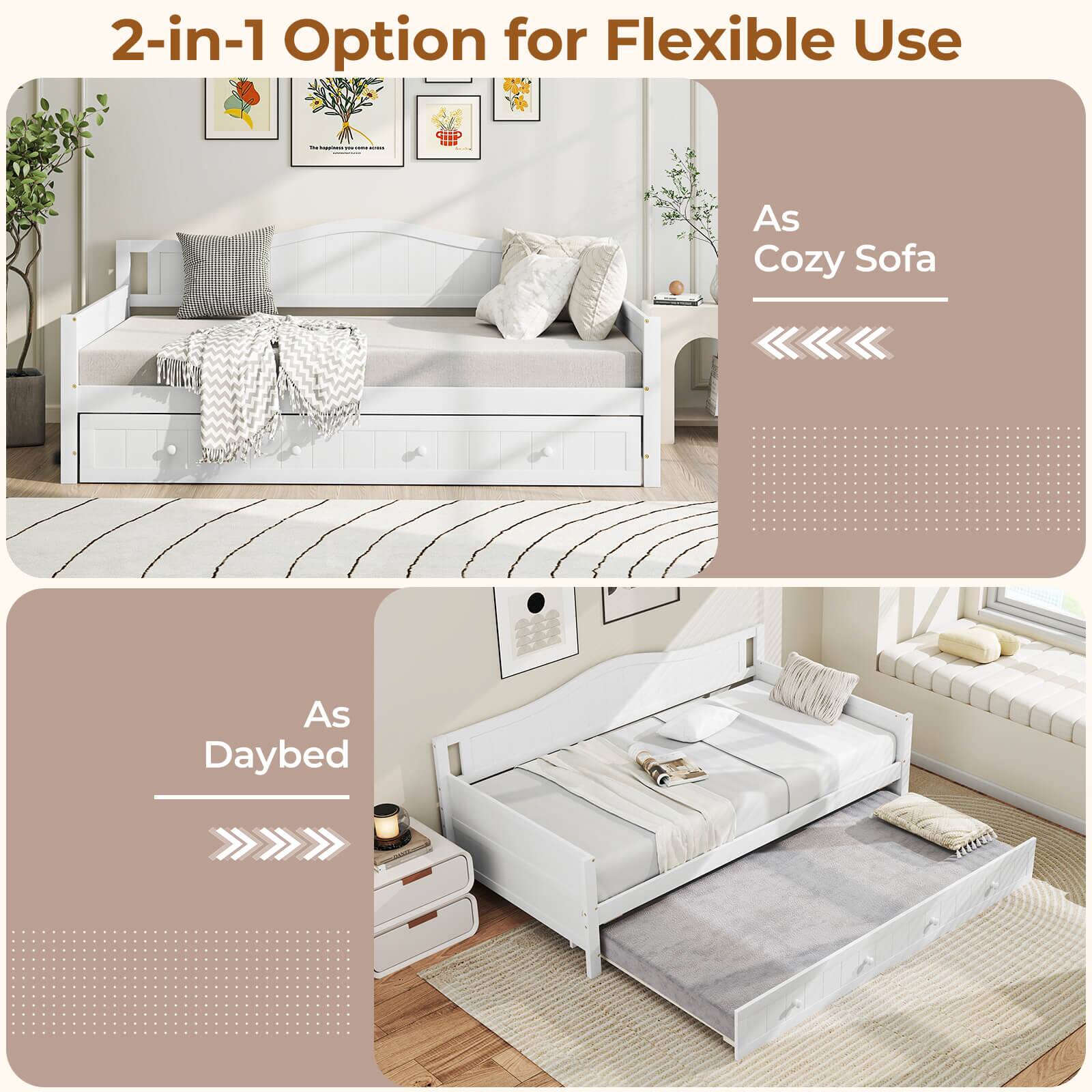 2-in-1 Option for Flexible Use: As Cozy Sofa or As Daybed