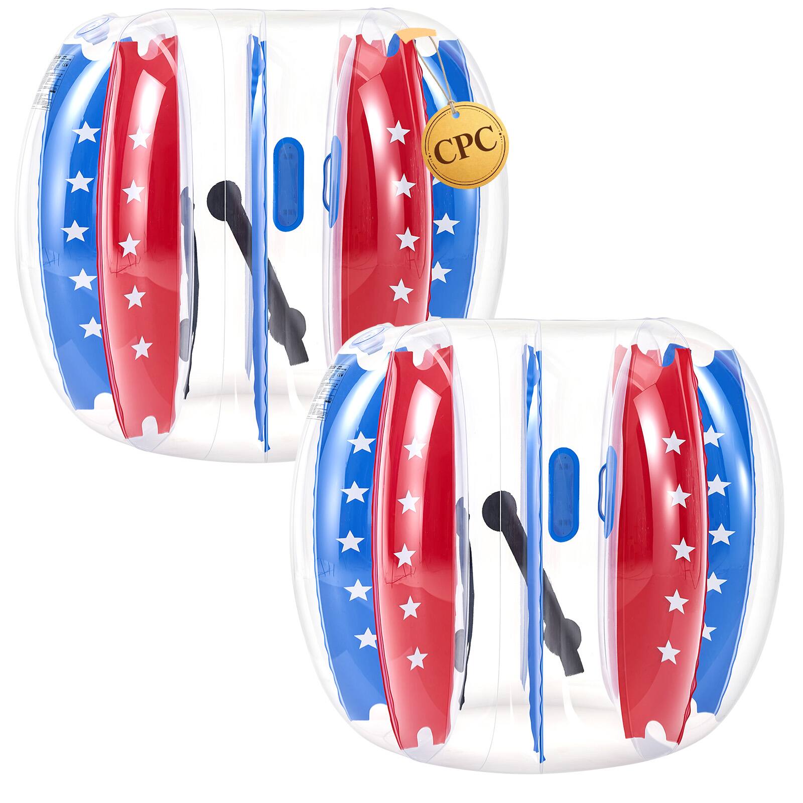 Front. VEVOR - 2-Pack Inflatable Bumper Balls 4FT Human Bubble for Teens Blue+Red, for Backyard, Camping, Picnic, Park, Lawn - Red;Blue.