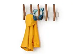 TRINITY - DRAKESTONE | Mid-Century Coat Rack w/ 5 Wooden Hooks | - White - Front_Zoom