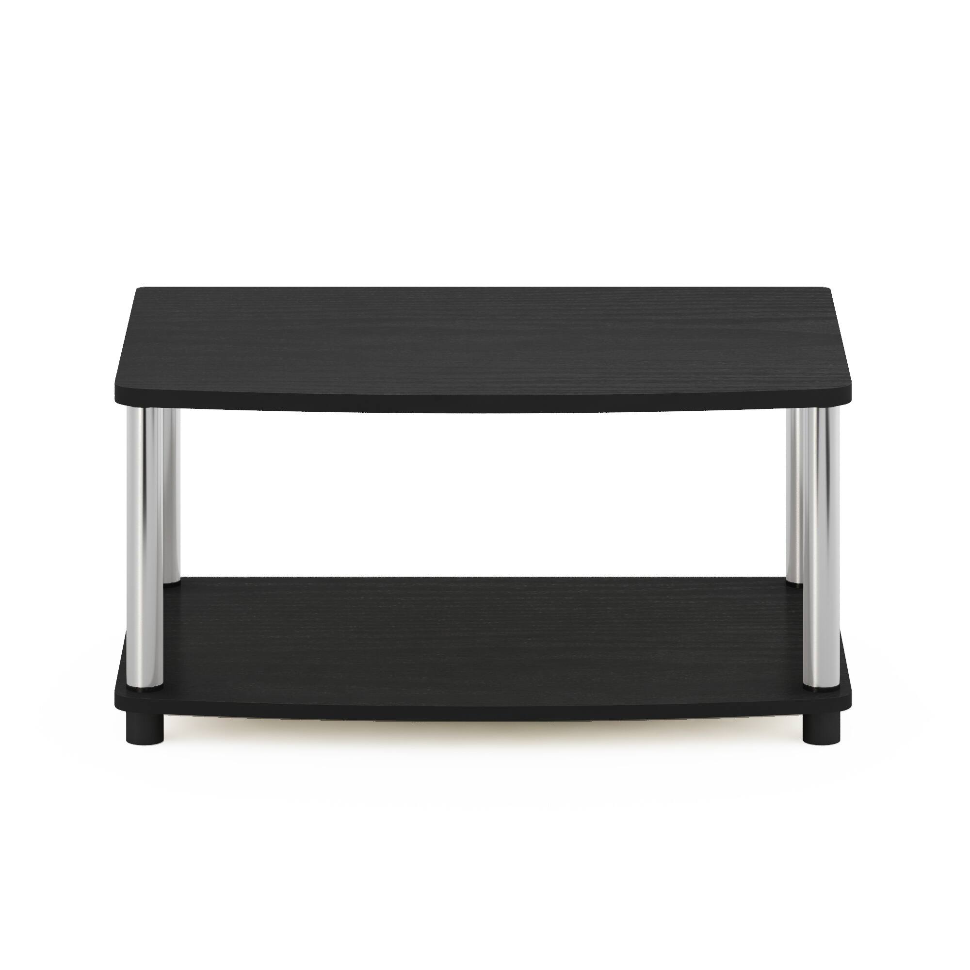 Alt View 2. Furinno - Turn-N-Tube No Tools 2-Tier Elevated TV Stands - Americano/Stainless Steel.