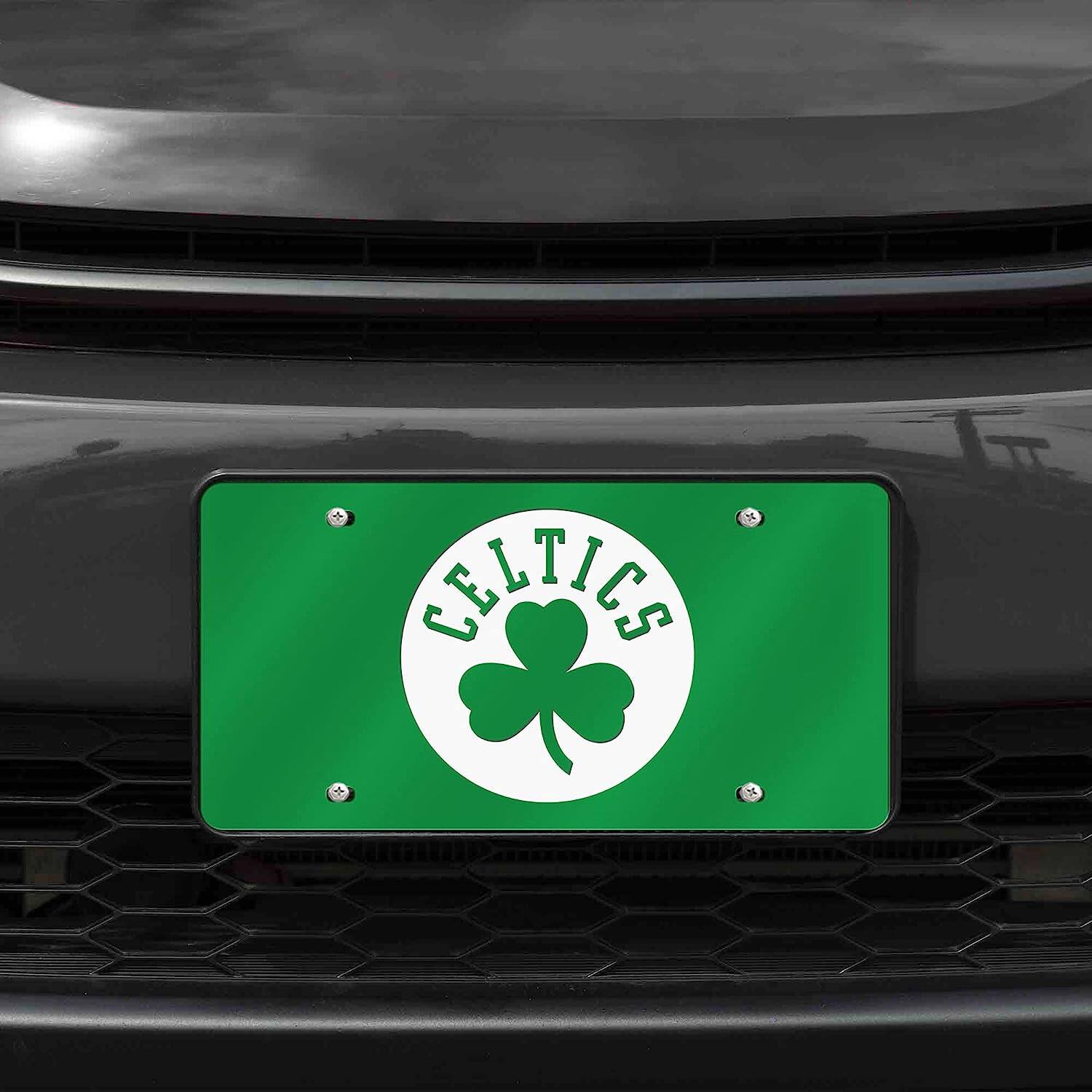 Alt View 1. Rico Industries - Boston Green Shamrock Celtics NBA - Mirrored Laser License Plate - Multi.