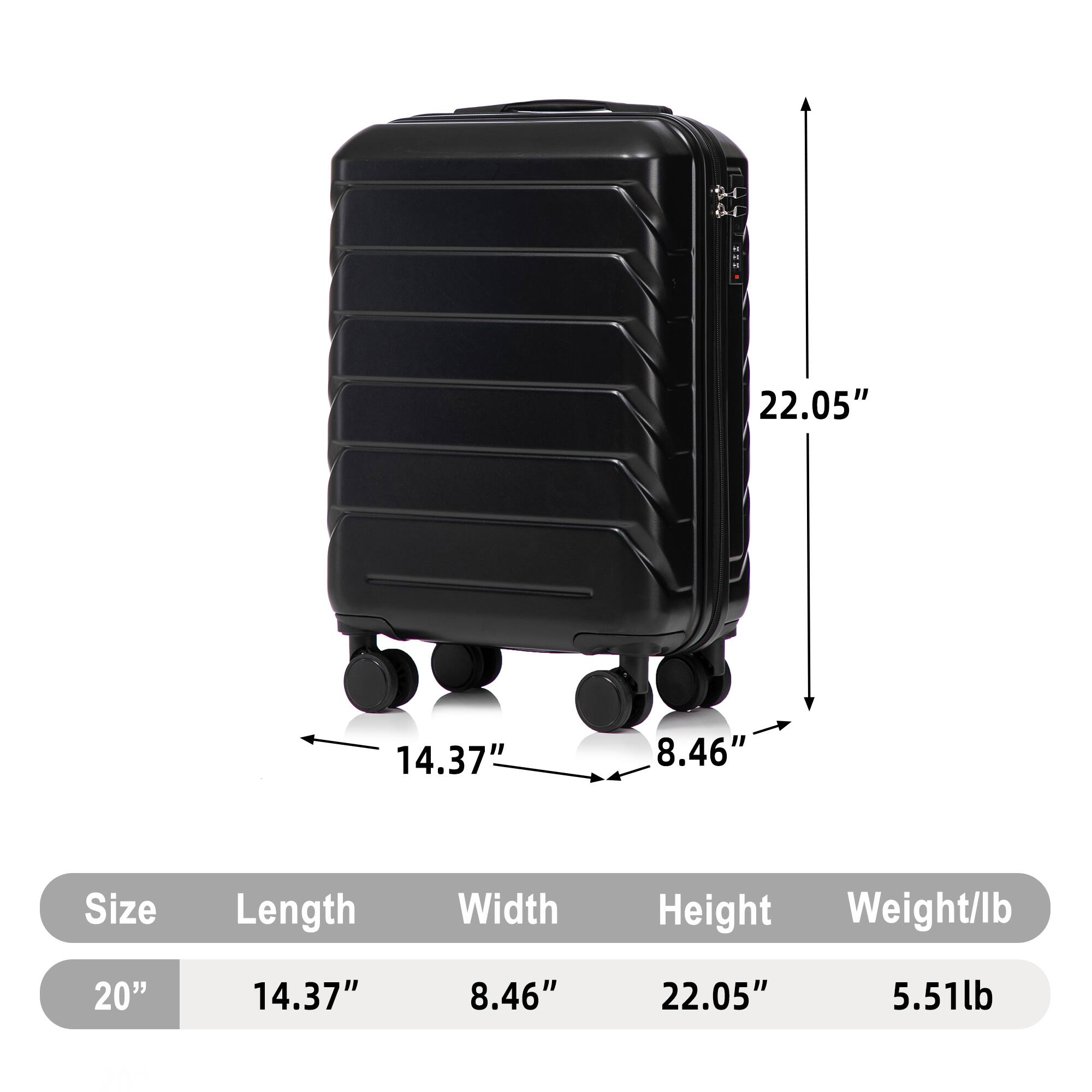 22.05"  
14.37"  
8.46"  
Size  
Length  
Width  
Height  
Weight/lb  
20"  
14.37"  
8.46"  
22.05"  
5.51lb