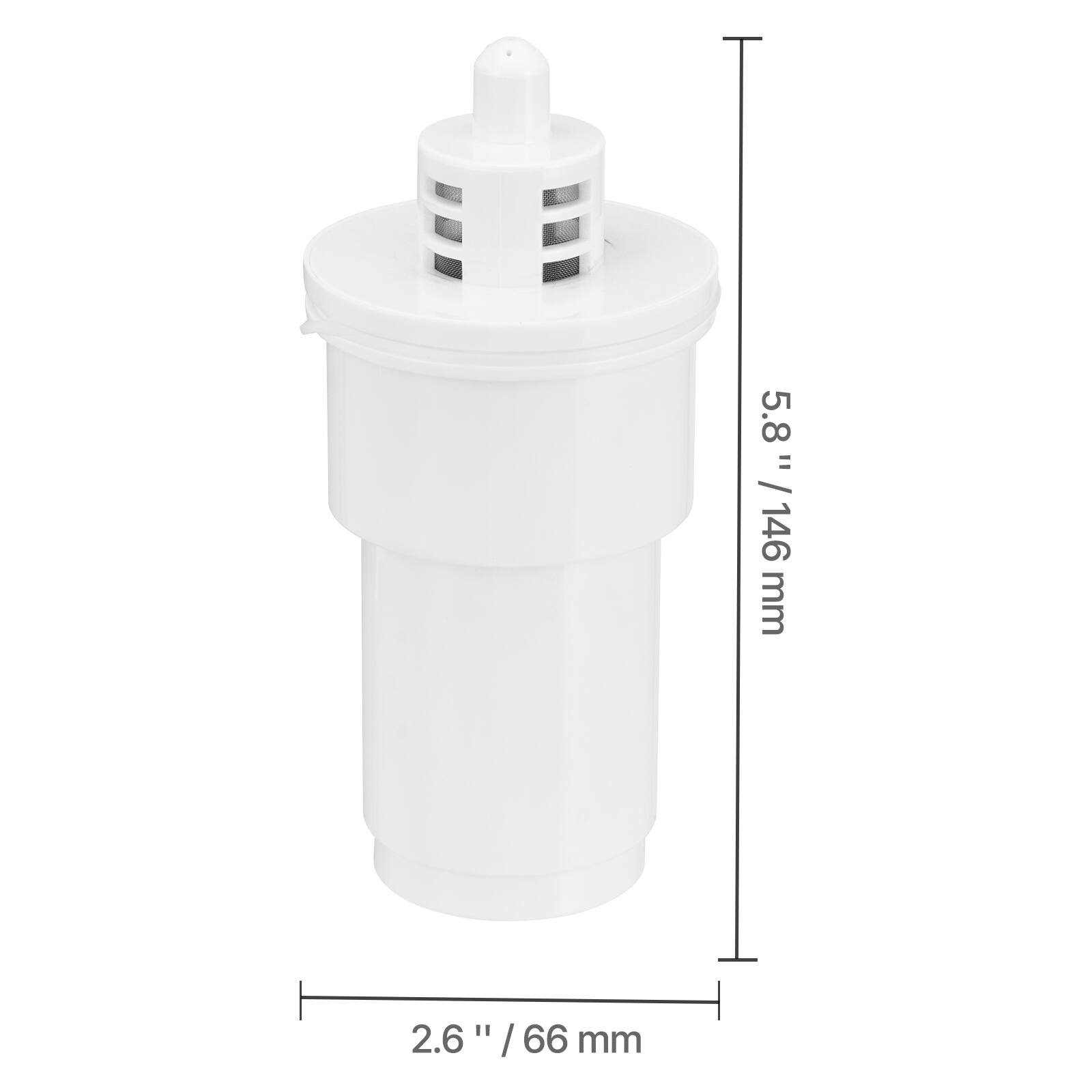 5.8" / 146 mm  
2.6" / 66 mm