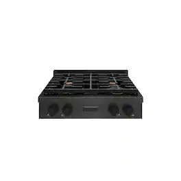 ZLINE - 30 in. Paramount Gas Rangetop with 4 Brass Burners and Porcelain Cooktop in Black Satin Steel (SRTBS-BR-30) - Black Satin Stainless Steel
