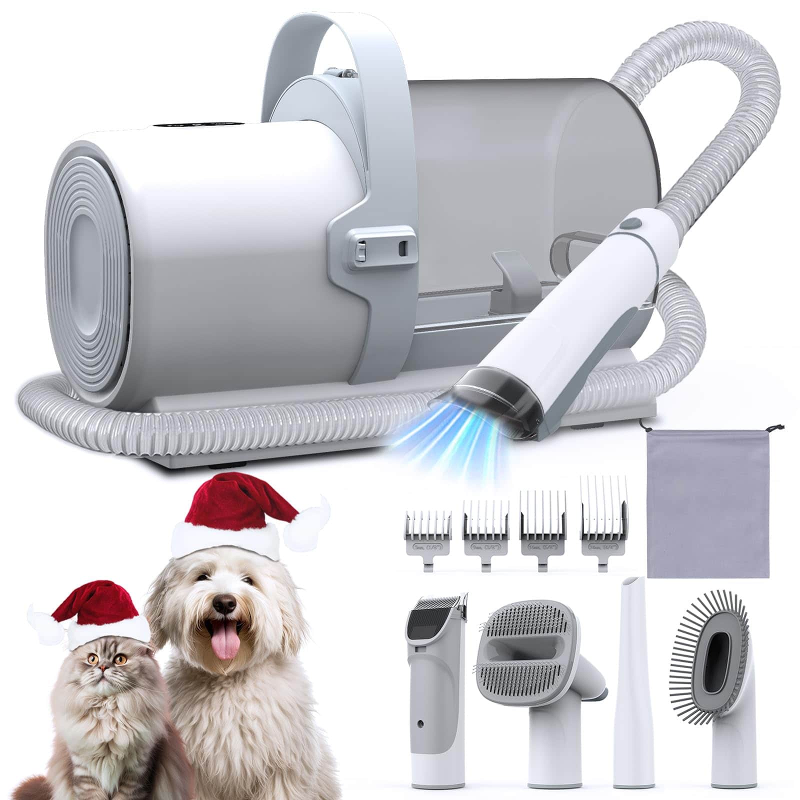 Vulpecula Spade- Dog Grooming Vacuum, Pet Grooming Kit with Dog Clippers, 2.5L Dust Cup 11000Pa Dogs Vacuum for Shedding Grooming, 5
