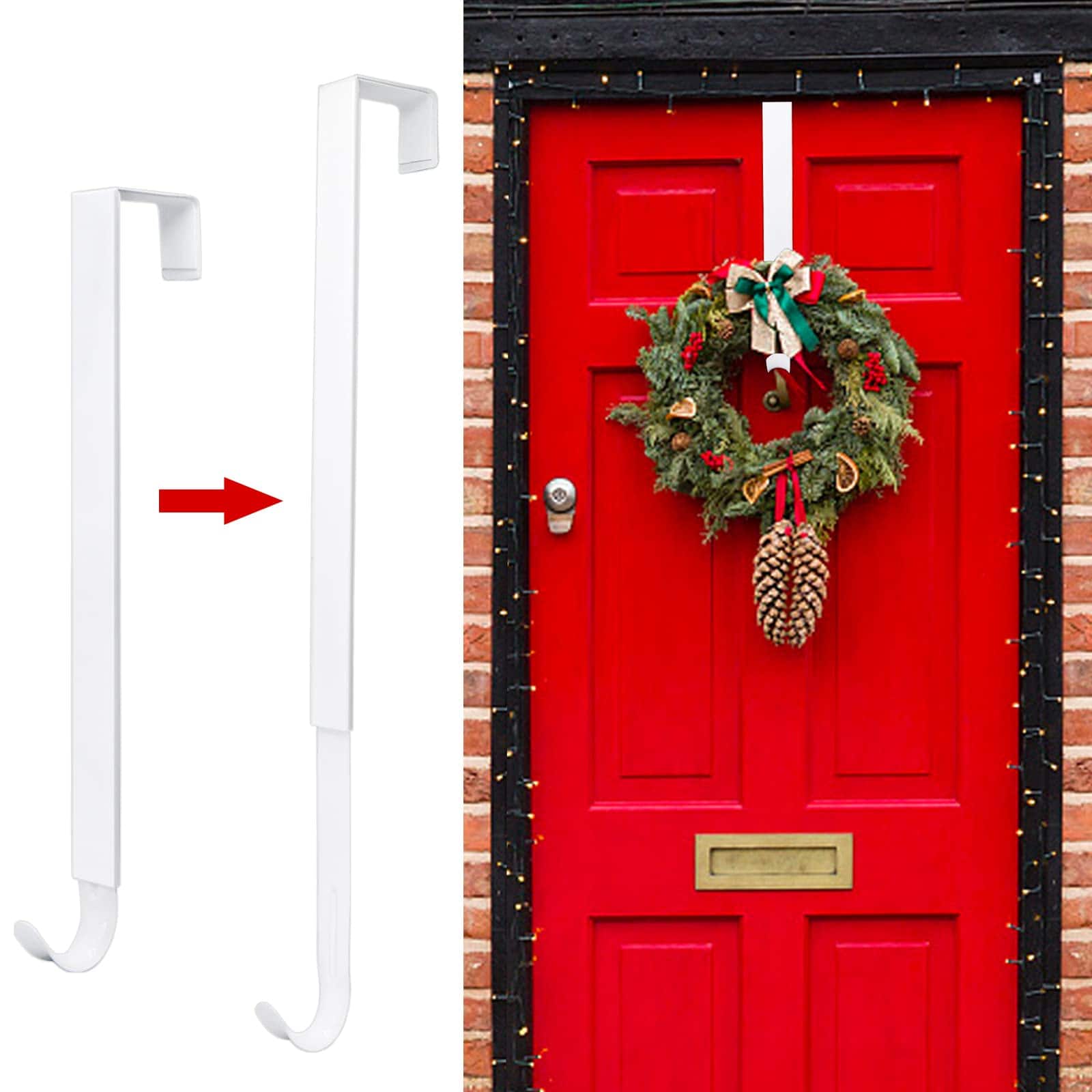 Paradigms Interiors - Gp Life Wreath Hanger For Front Door Adjustable From 15 To Larger Upgrade Christmas Fall Wreaths Decoration - White
