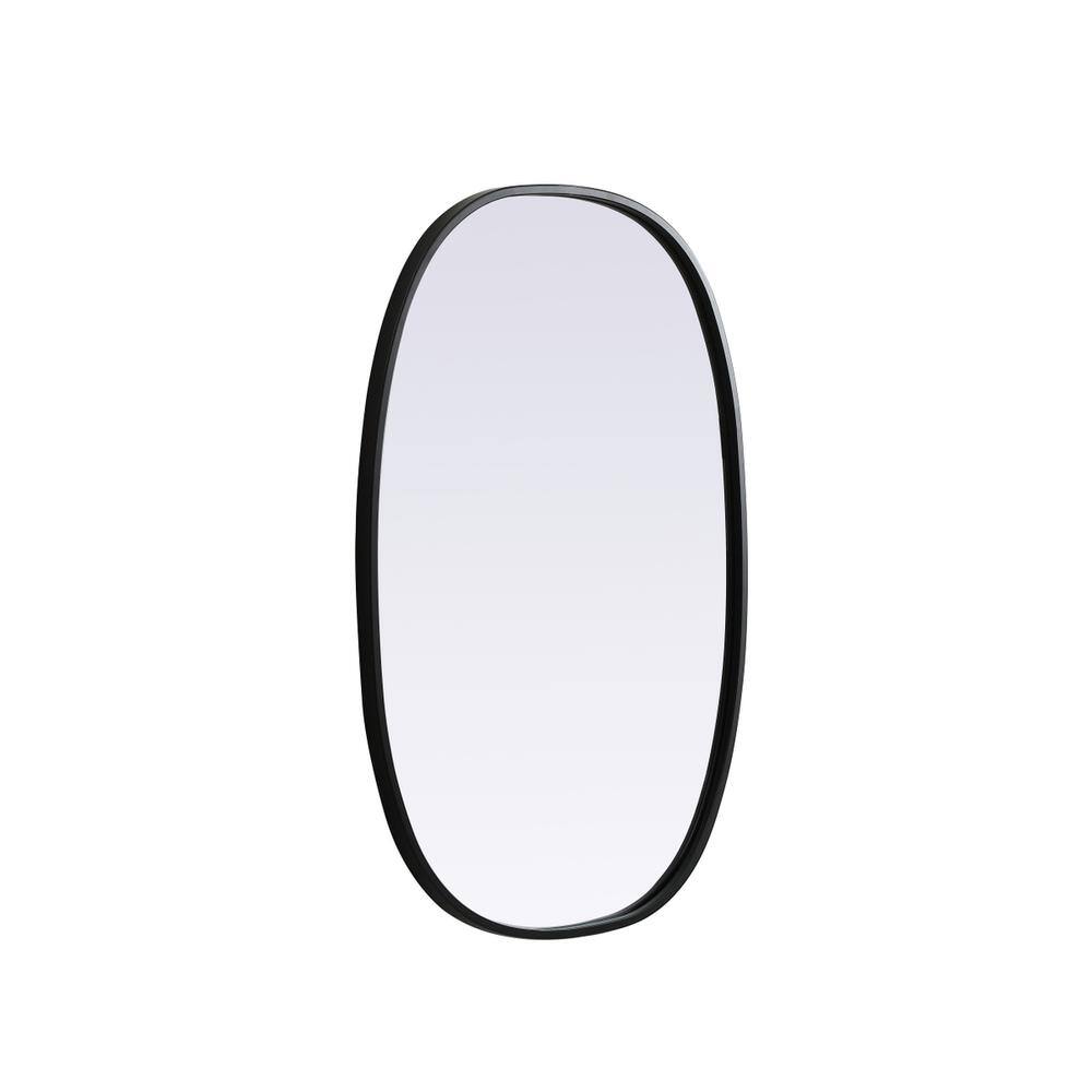 Alt View 1. Elegant Decor - Metal Frame Oval Mirror 20x30 Inch in Black - Black.