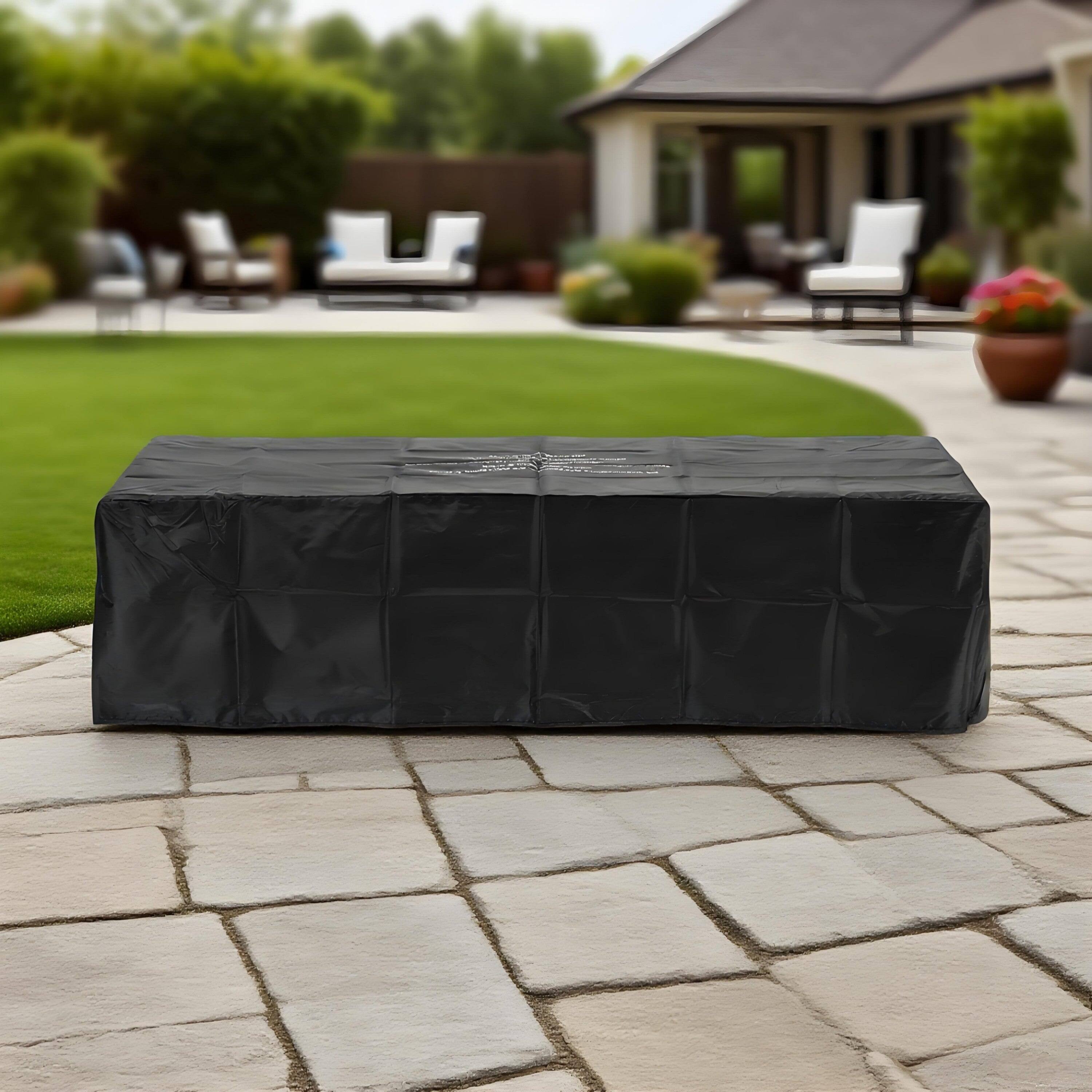 Alt View 7. Boyel Living - 56 Inch Tabletop Rectangular Propane Fire Pit 50000 BTU Adjustable Height - Brown&Gray.