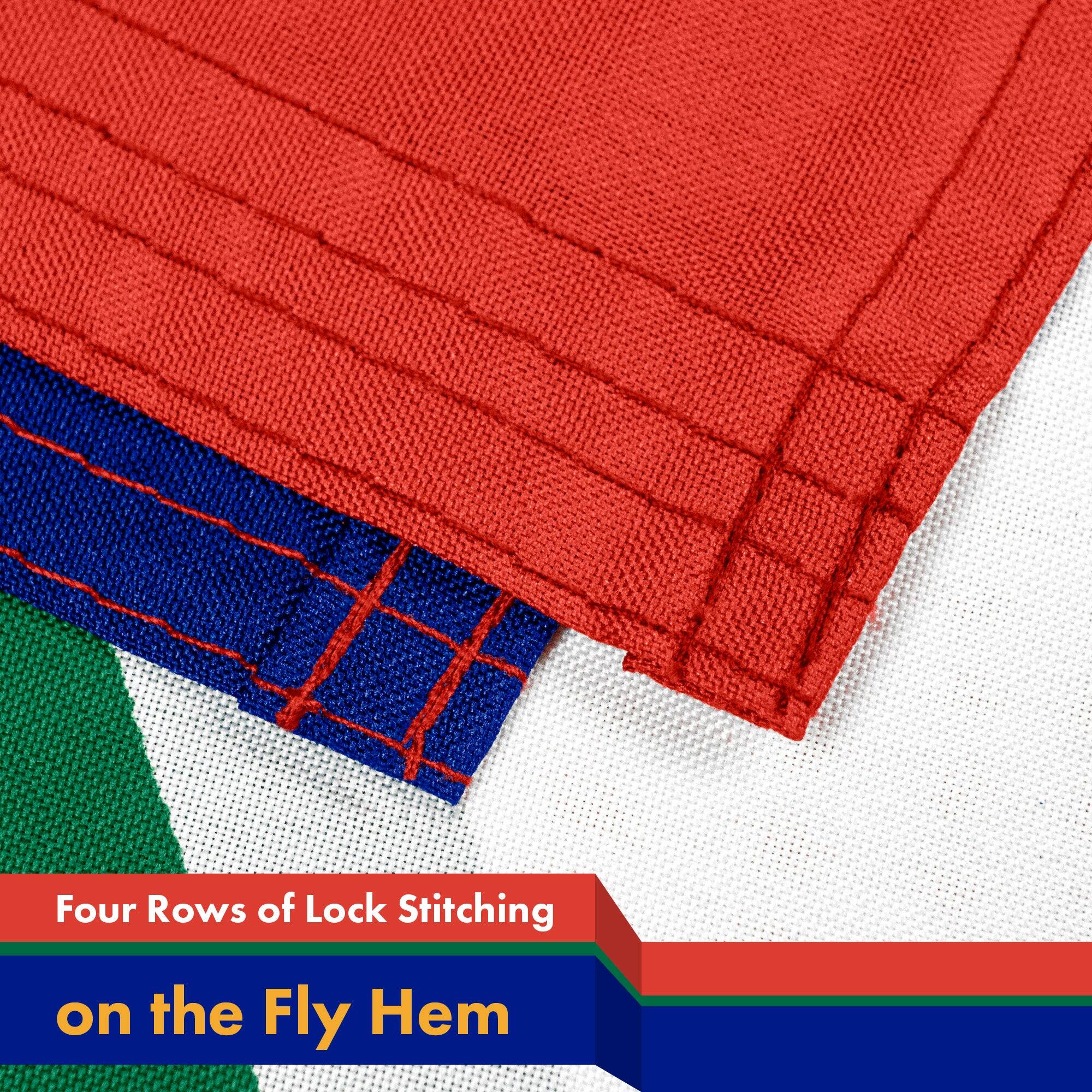 Four Rows of Lock Stitching on the Fly Hem