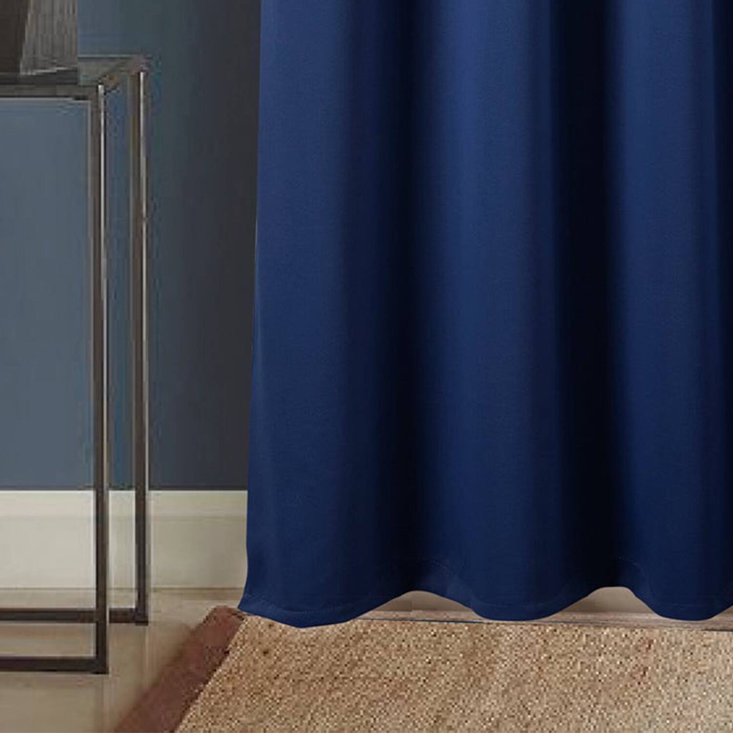 Back. RT Designers Collection - RT Designers Collection 100% Polyester Twilight Blackout Rod Pocket Curtain Panel 54" x 90" Navy - Navy Blue.