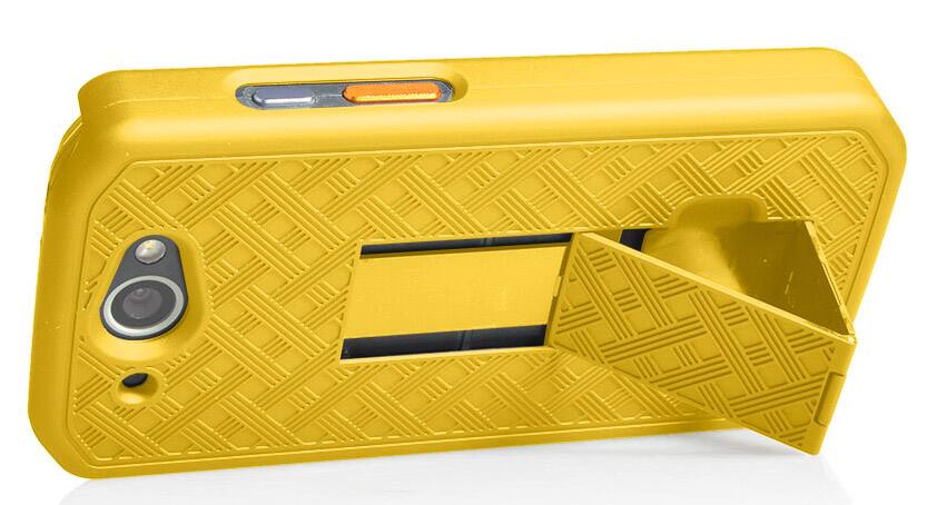 Alt View 6. Nakedcellphone - Slim Case for CAT S48c Phone (with Kickstand) - Yellow.