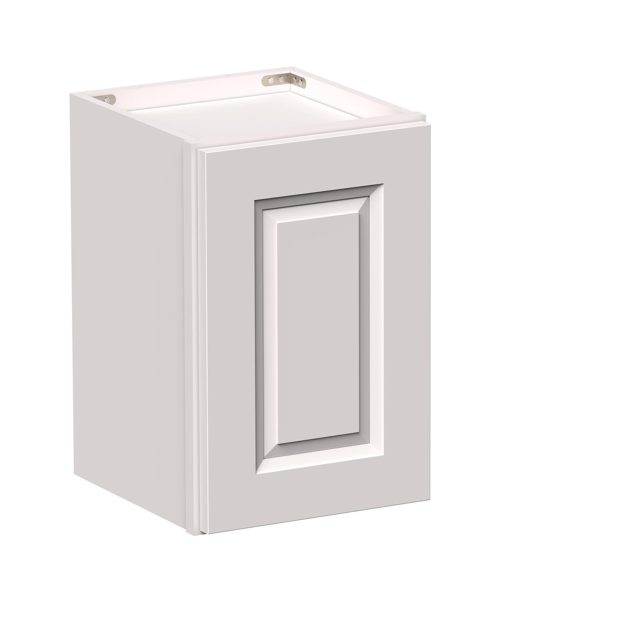Angle. Boyel Living - 12-in W x 18-in H x 12-in D Shaker RTA Kitchen Wall Cabinet with Soft-Close Doors - Glacier White.