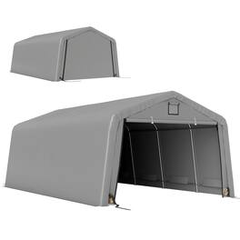 Outsunny - 12' x 20' Portable Garage - Light Gray