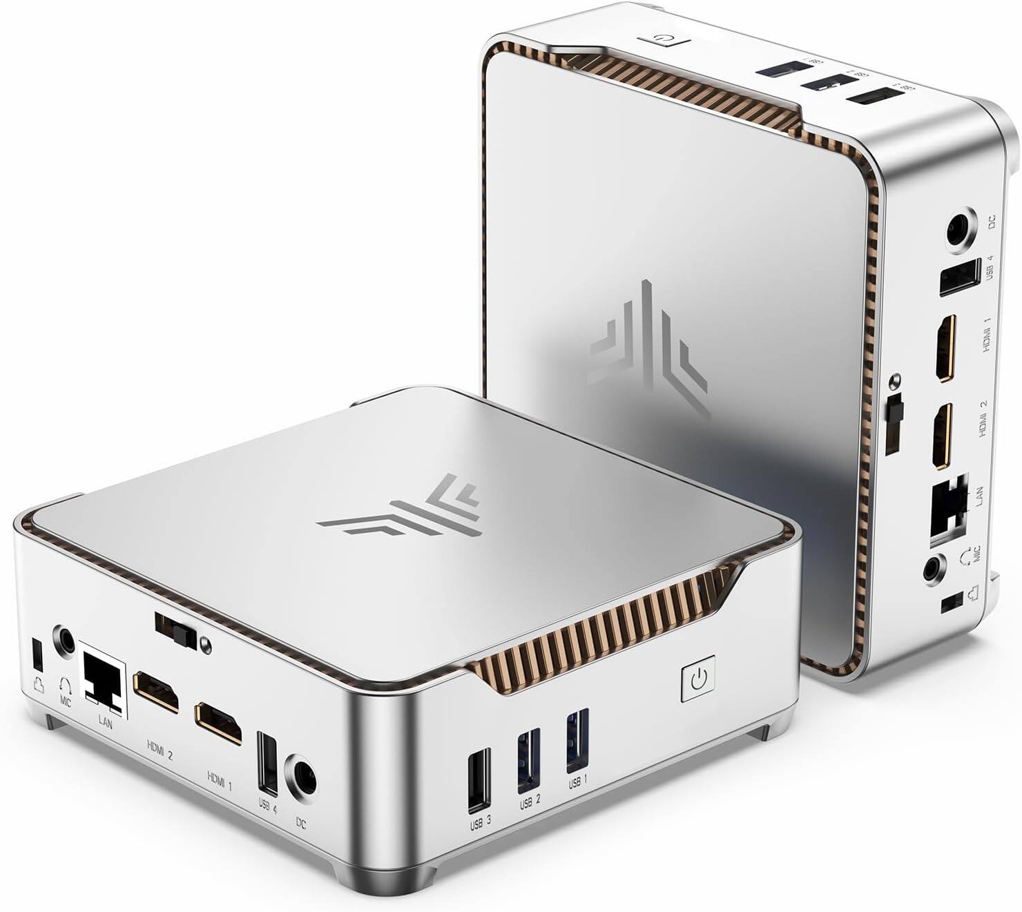 Kamrui - GK3Plus Mini PC - Ιntel N5030(bis zu 3,10 GHz, 4 C/ 4T) - 12GB LPDDR4 RAM 256GB SSD - WiFi5 BT4.2 Win11pro - Silver