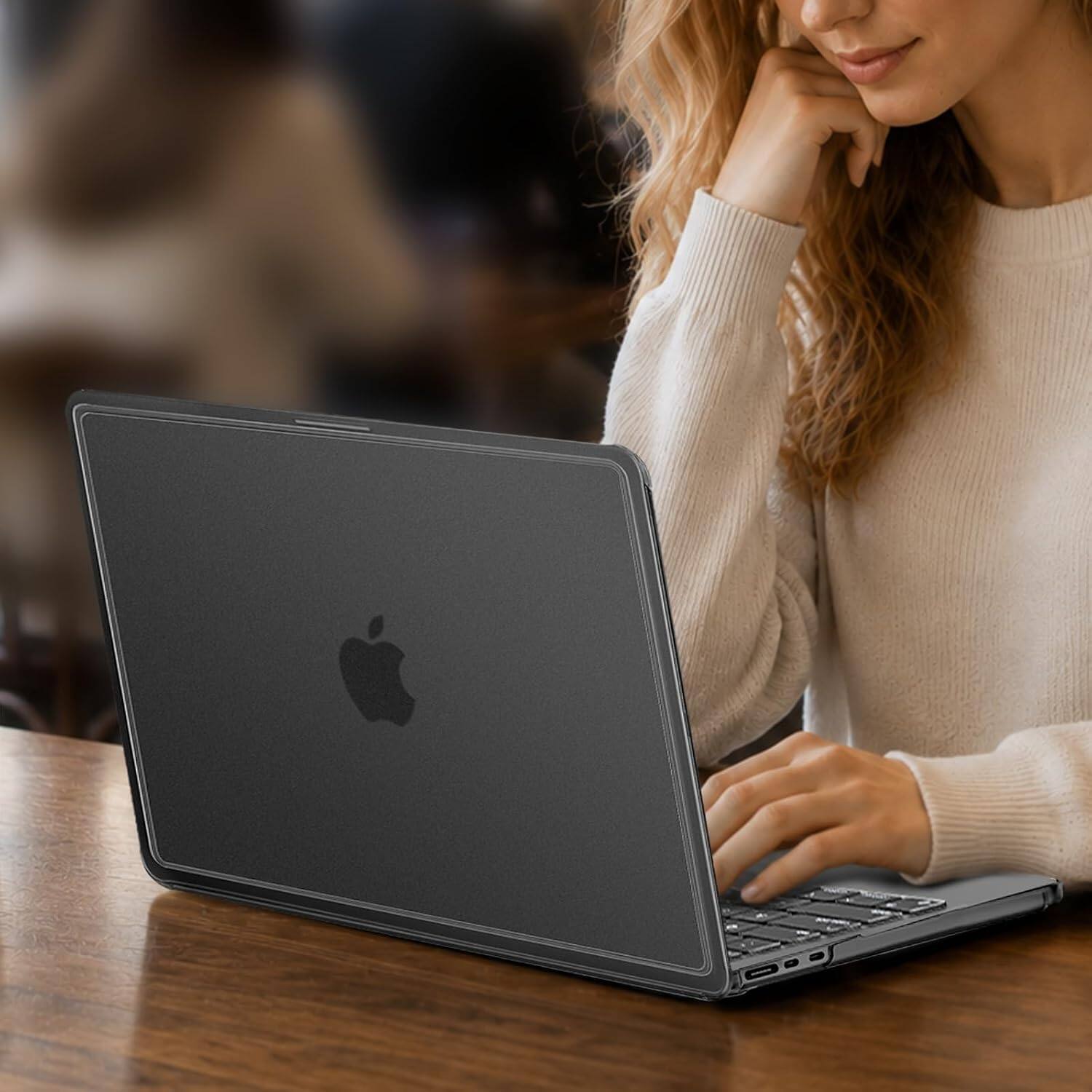 Alt View 3. mosiso - 4in1 Kit Case for MacBook Air 13 inch Case M5 M4 M3 M2 Cover for MacBook Air 13.6 Case A3449 A3240 A3113 A2681 2026-2022 - Black.