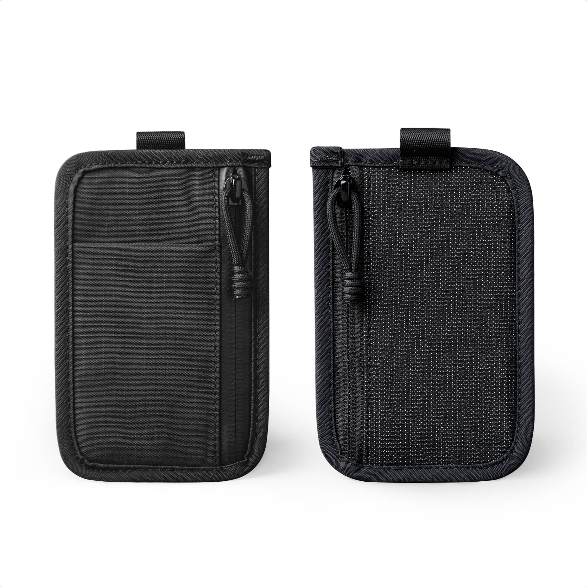ALPAKA - Stash Pouch with 2 Zipper Pockets, Card Slot, Stretch Back Panel, YKK AquaGuard Zipper, HUB Compatible - Black Axoflux 210D