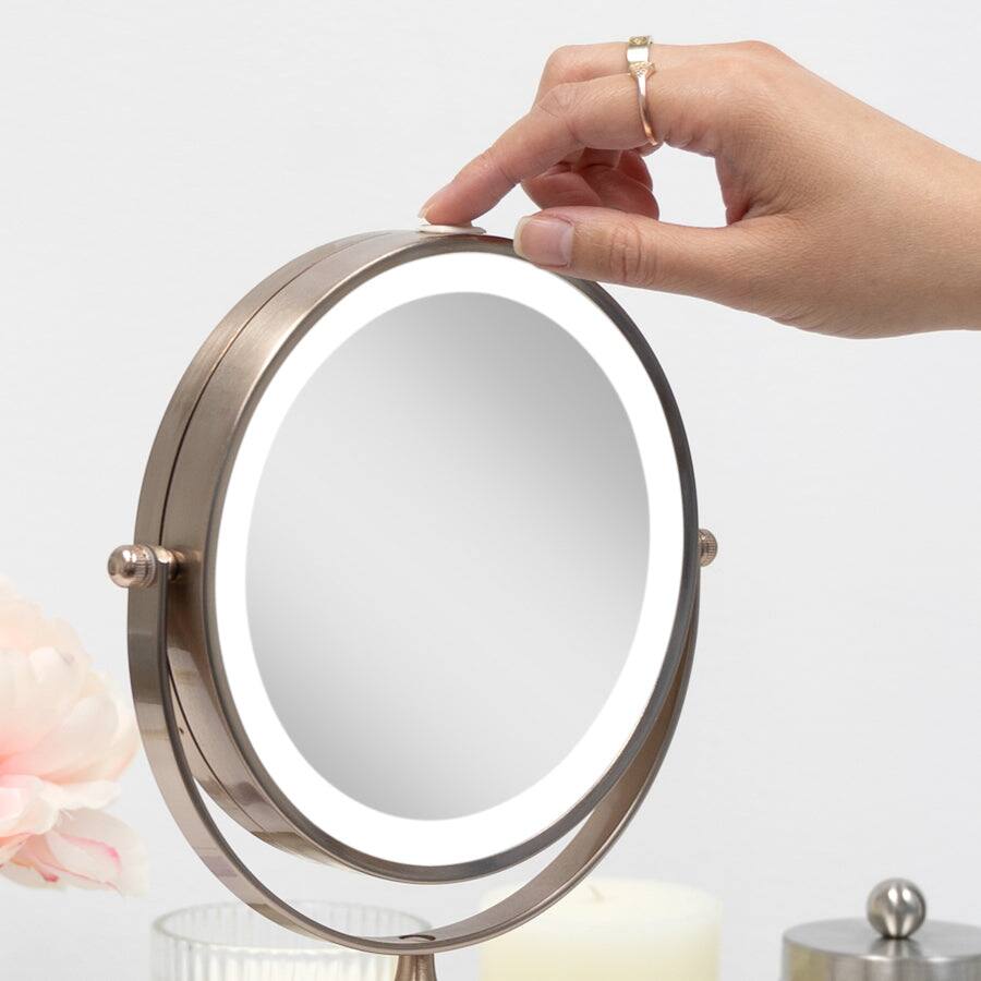 Alt View 2. Zadro - LED Lighted Makeup Mirror with 8X/1X Magnifications & 360-Degree Rotating Head - Chrome.