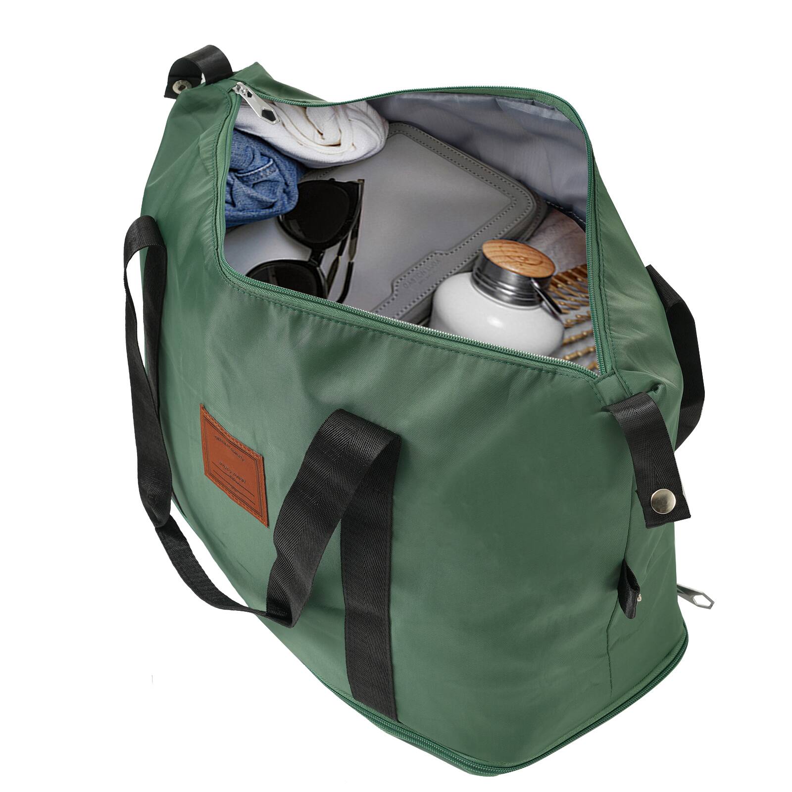 Alt View 9. Ecooso - 6-Piece ABS Hard Shell Luggage Set with Dual Spinner Wheels, TSA Lock, Duffel & Toiletry Bag, Expandable - Green.