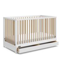 Graco - Teddi 5-in-1 Convertible Crib with Drawer - White/Driftwood - Front_Zoom