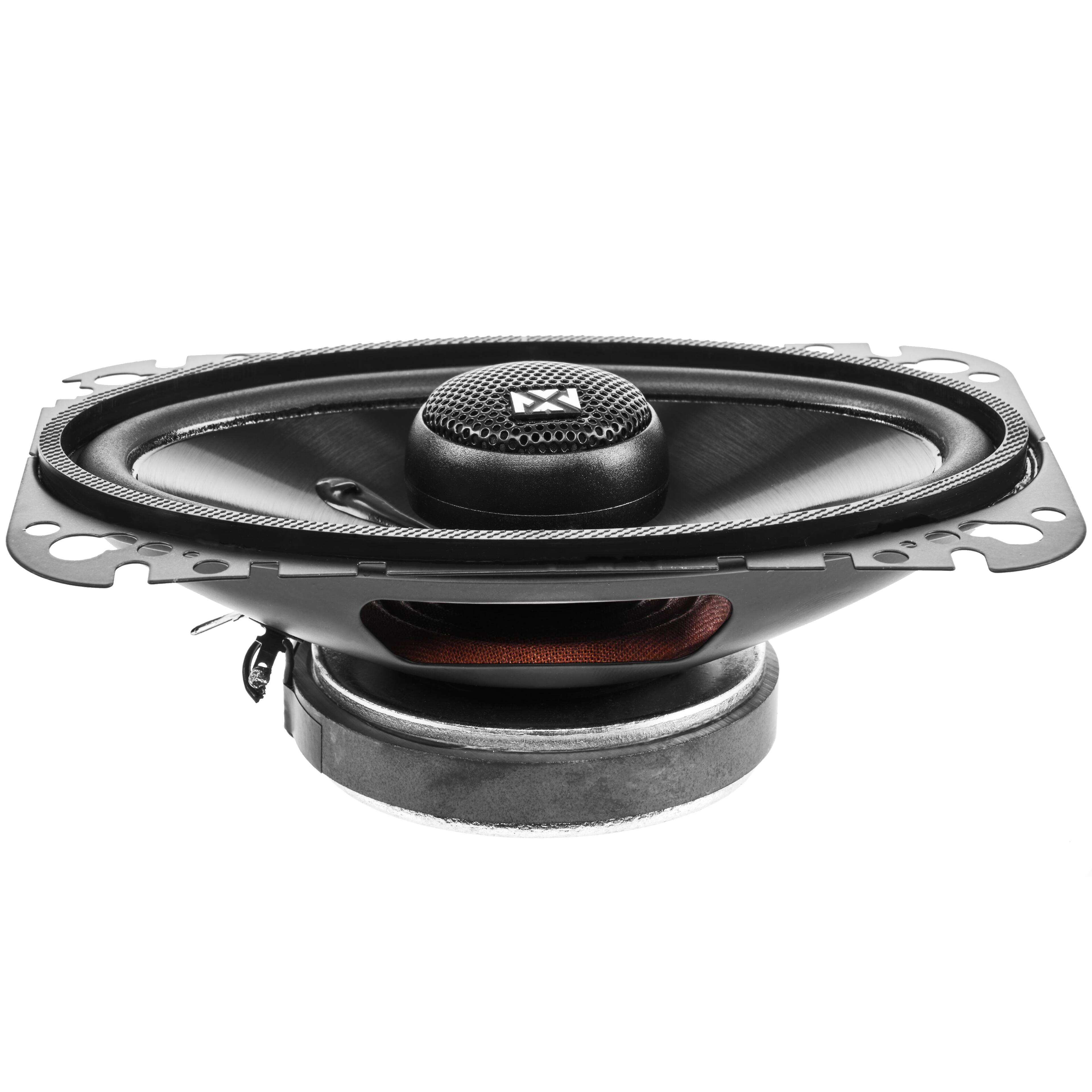 Alt View 4. NVX - NSP46 300W Peak (100W RMS) 4x6in 2-Way N-Series Coaxial Car Speakers with 20mm Silk Dome Tweeters.