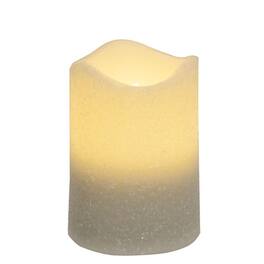 BreeBe - White Glitter Timer Pillar 3"x4" - Multi
