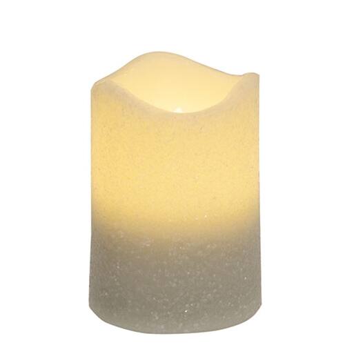 Front. BreeBe - White Glitter Timer Pillar 3"x4" - Multi.