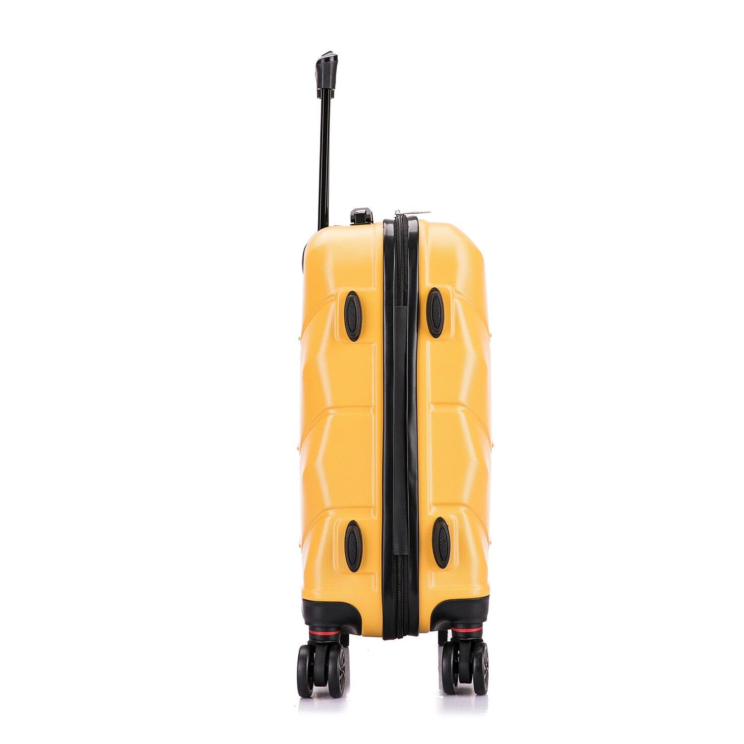 Alt View 2. DUKAP - Zonix Lightweight Hardside Spinner Luggage 20" carry-on - MUSTARD.
