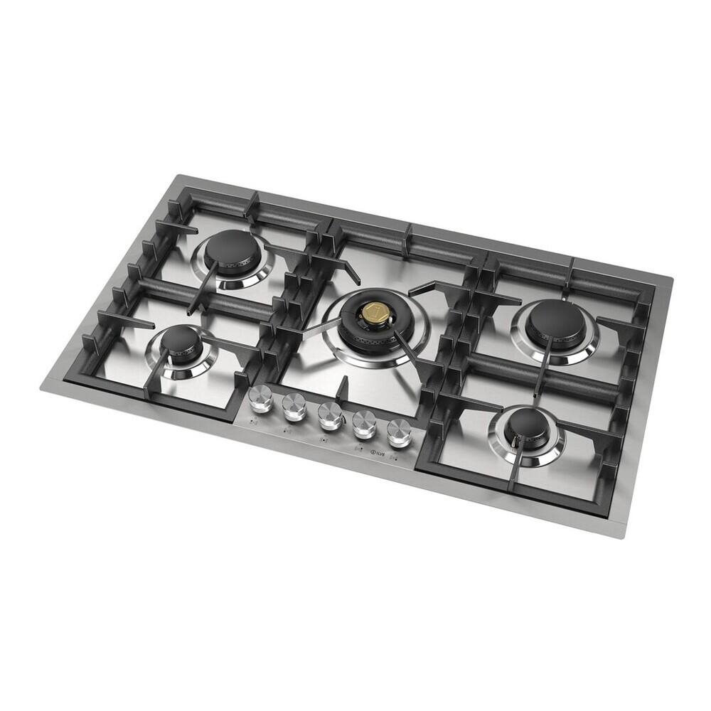 Alt View 2. ILVE - ILVE Professional Plus II Series 36 in. Gas Cooktop with 5 Sealed Burners (Natural Gas, Satin Trim) - Stainless Steel.